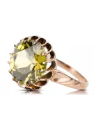 Ring Vintage Yellow Peridot Original Vintage 14K Rose Gold vrc035r